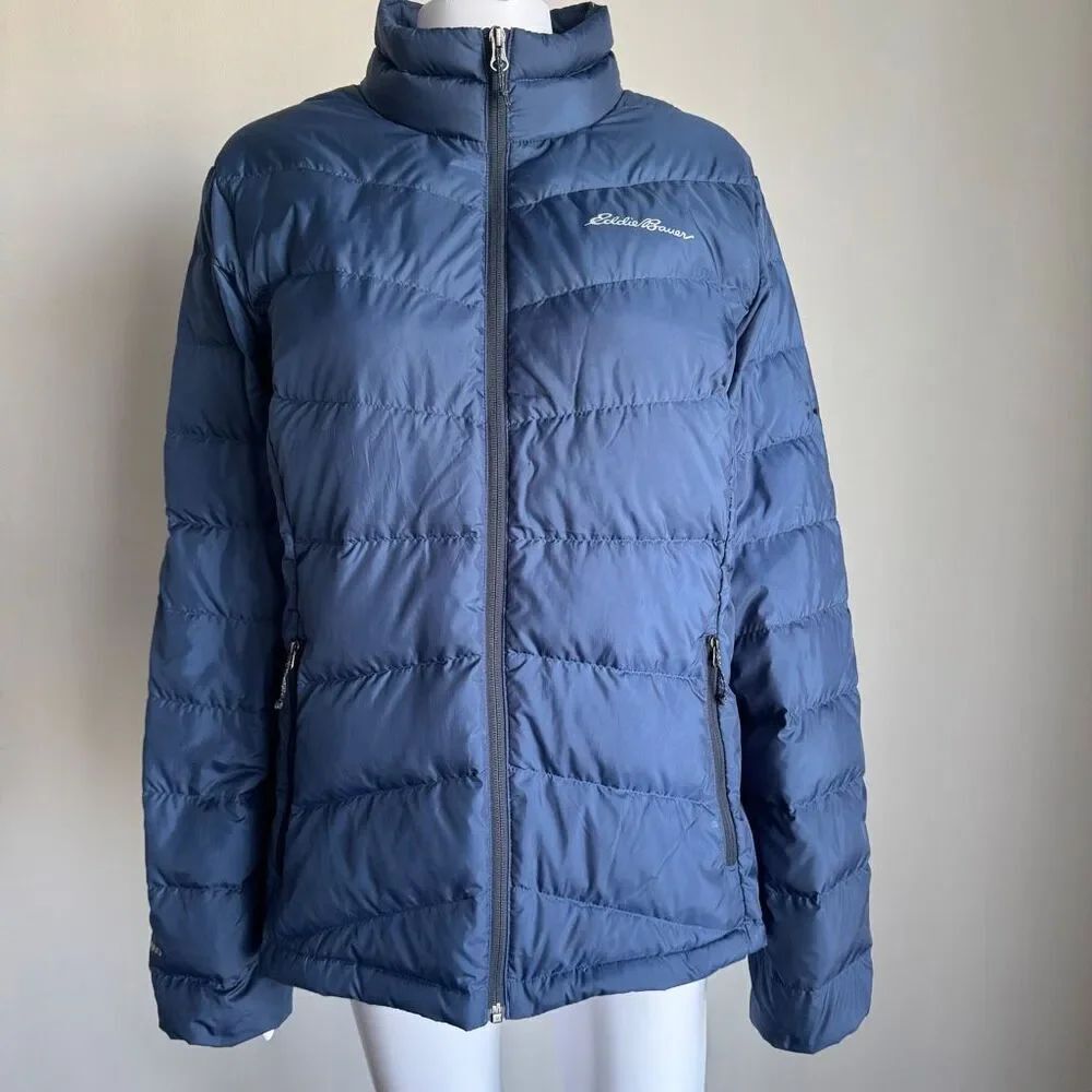 Eddie Bauer EB650 Lightweight Down Filled Puffer Jacket Size XL Blue